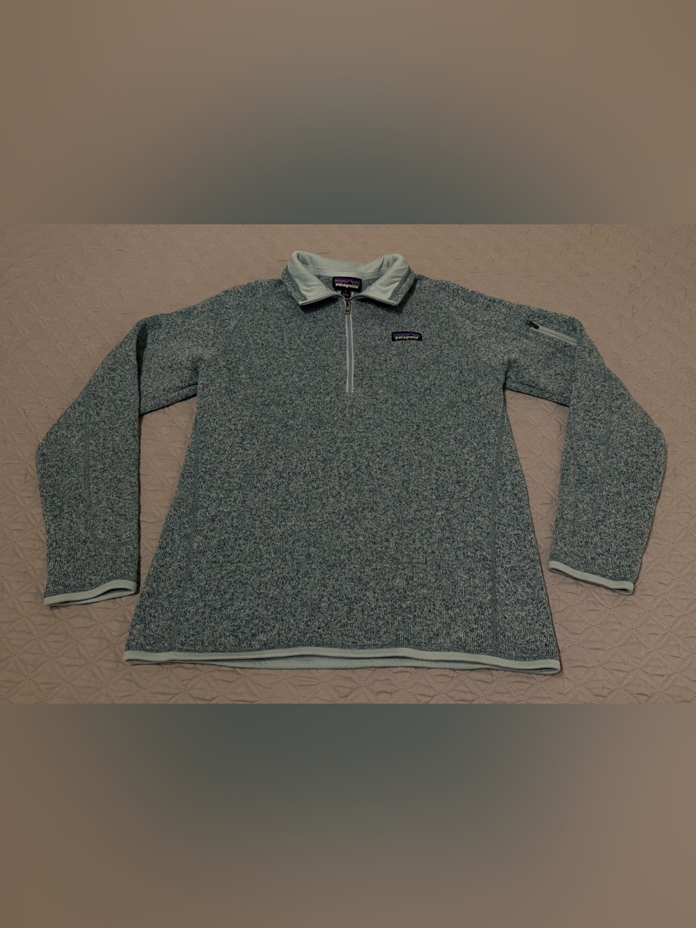 Patagonia 1/4 Zip Better Sweater Fleece Pullover Womens Large Tubular Blue Hike